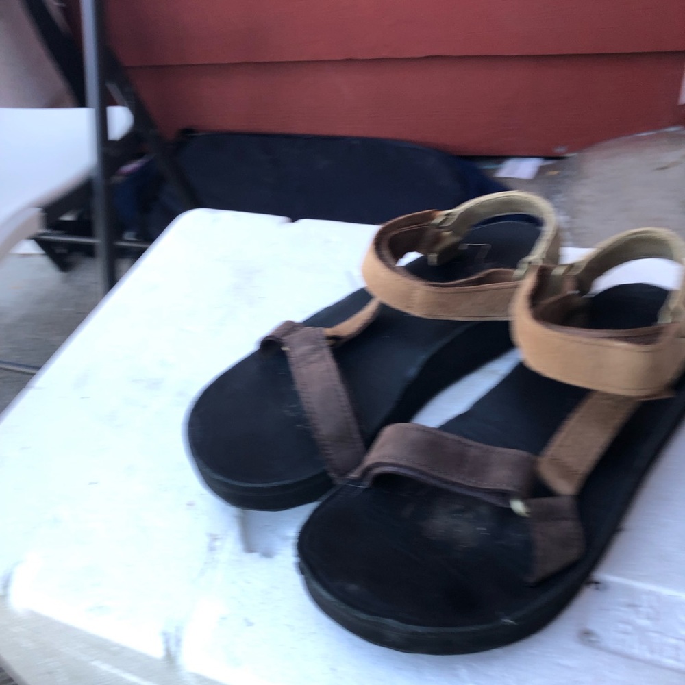 Teva Midform Universal Leather Tan Desert Sand Gray Sandals 1102435 Size 8 - Picture 11 of 16